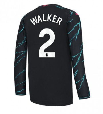 Manchester City Kyle Walker #2 Tredjetröja 2023-24 Långärmad